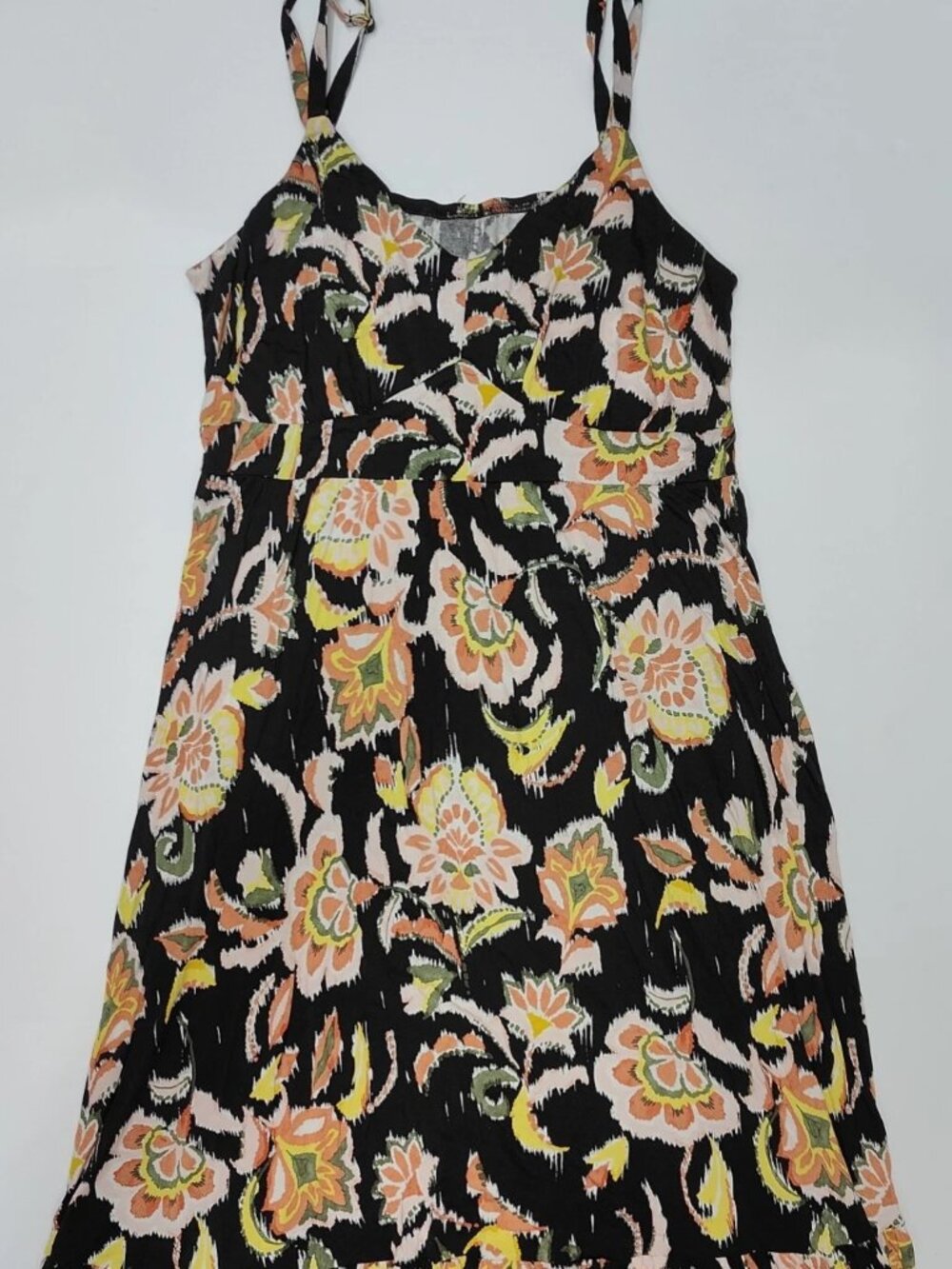Torrid Size 3 Black Floral Stretch Maxi Dress Adjustable Straps